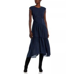 FRAME Lace Inset Midi Dress Navy XL
